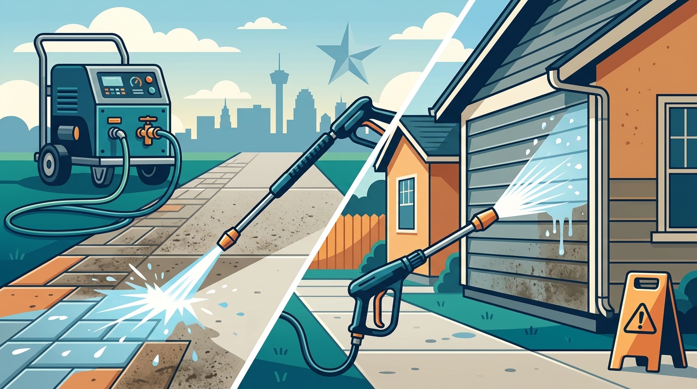 Pressure Washing for Driveways and Siding in San Antonio