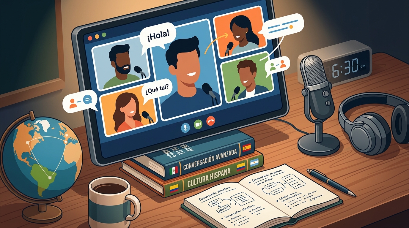 Best Online Spanish School for Adult Small-Group Conversation