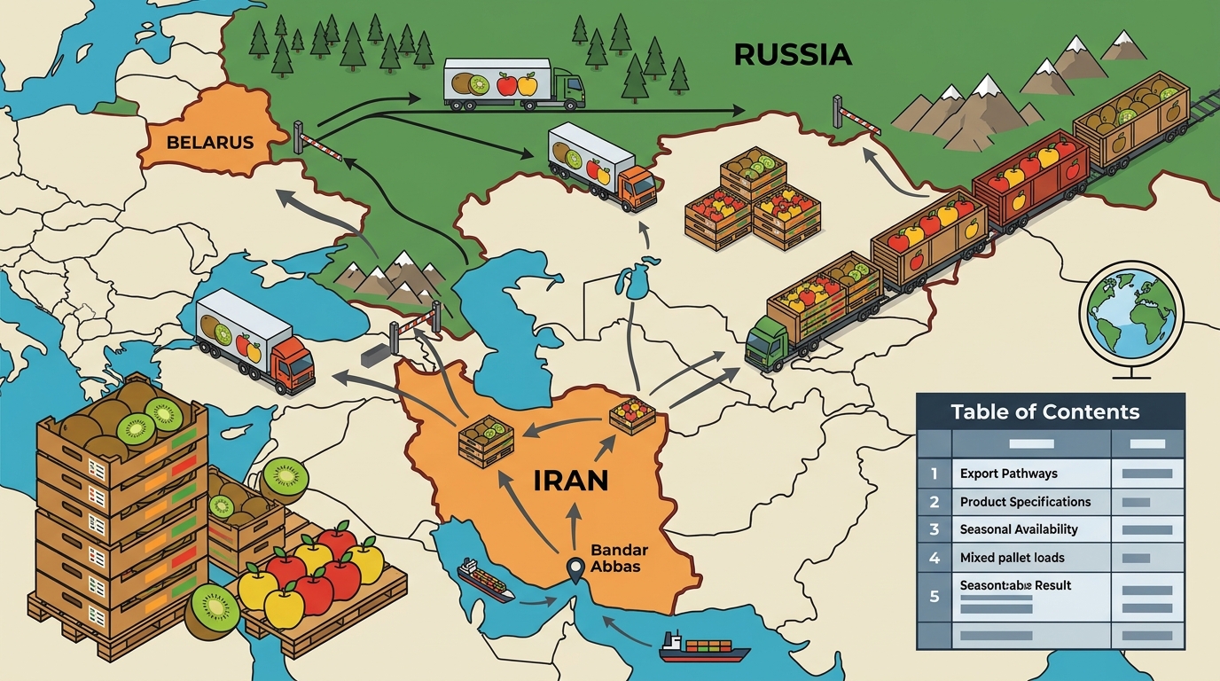 Iranian Kiwi and Apple Exporters for Russia and Belarus