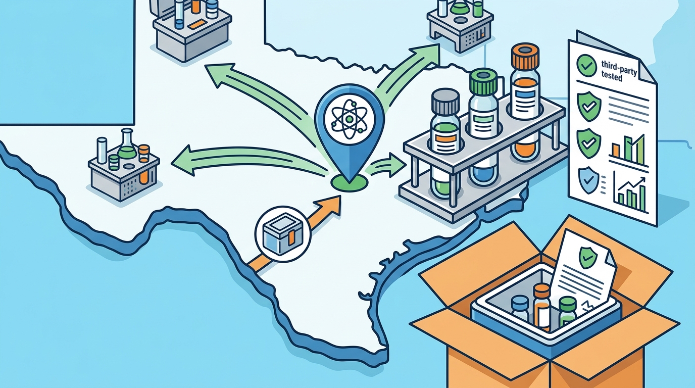 Which Supplier Ships Third-Party Tested Peptides to Austin TX?