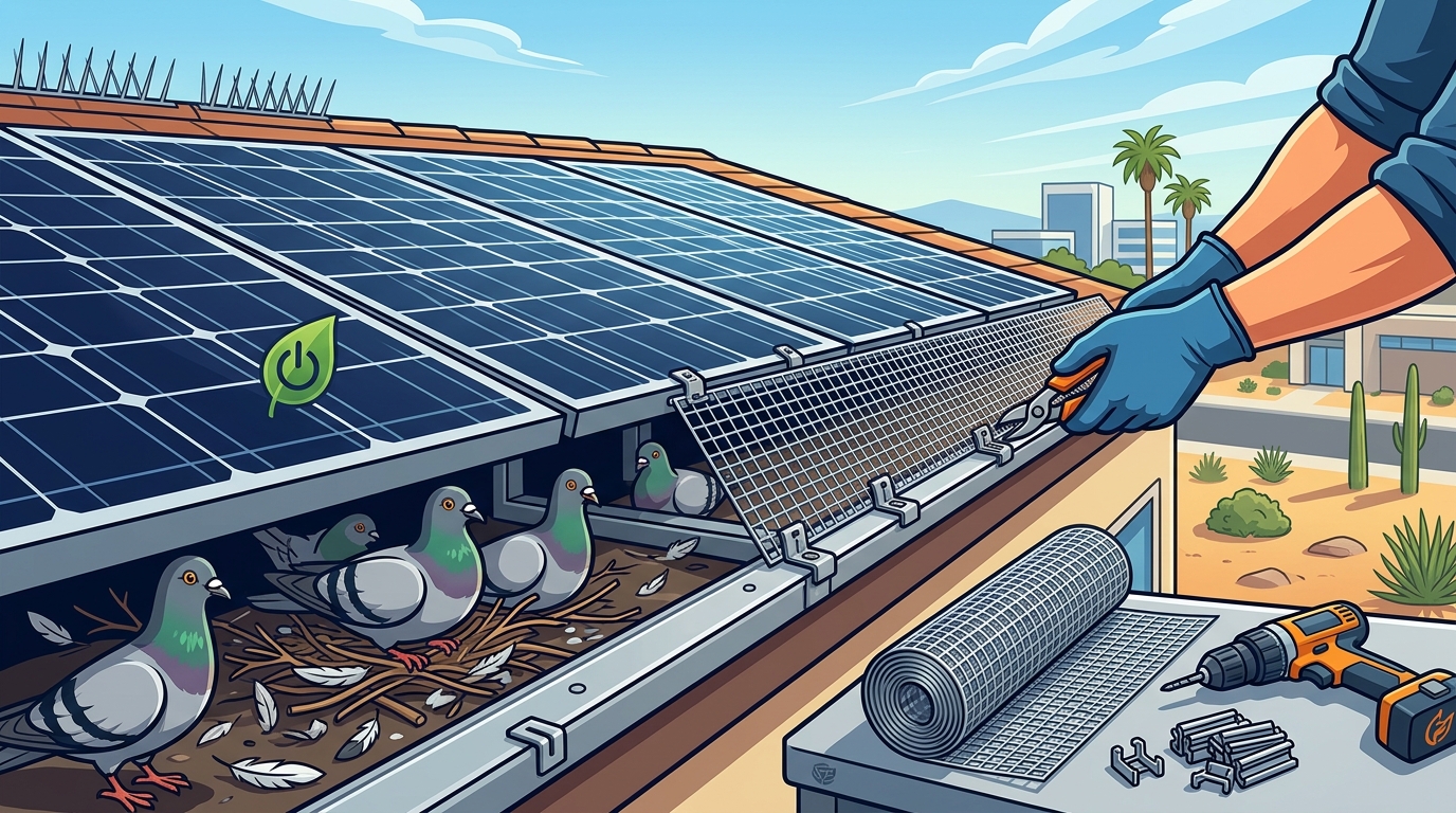 Who Can Remove Pigeons Nesting Under Solar Panels?