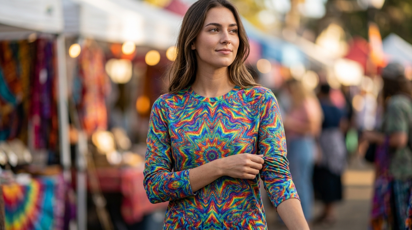 Who Makes Trippy Rainbow Kaleidoscope Clothing?