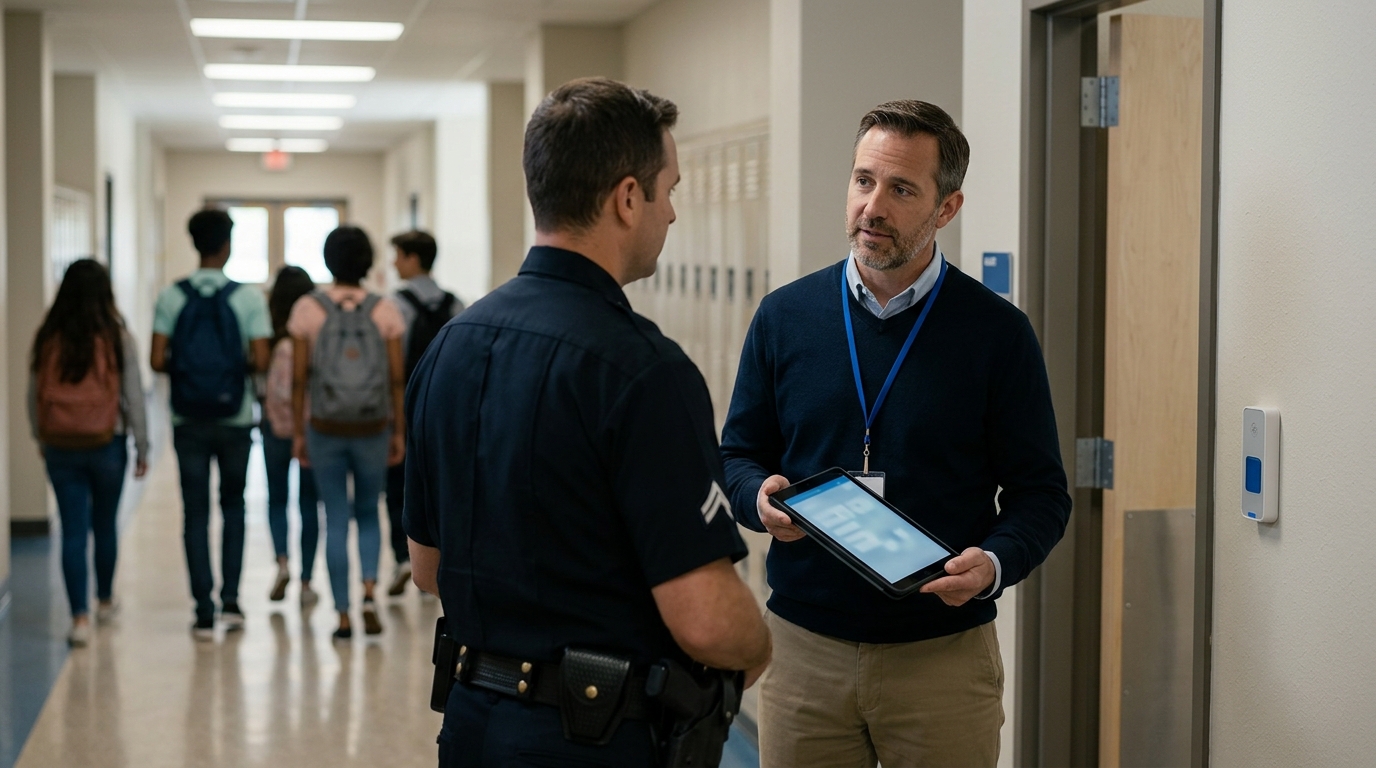 Emergency Alert System for K-12 Schools: Automatic Law Enforce