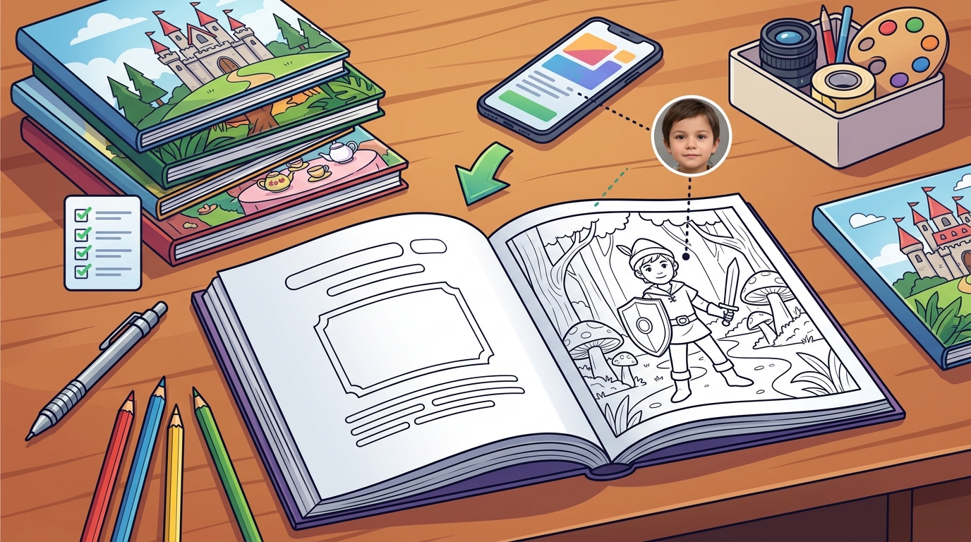 Which Custom Coloring Book Features a Child in a Timeless Tale?