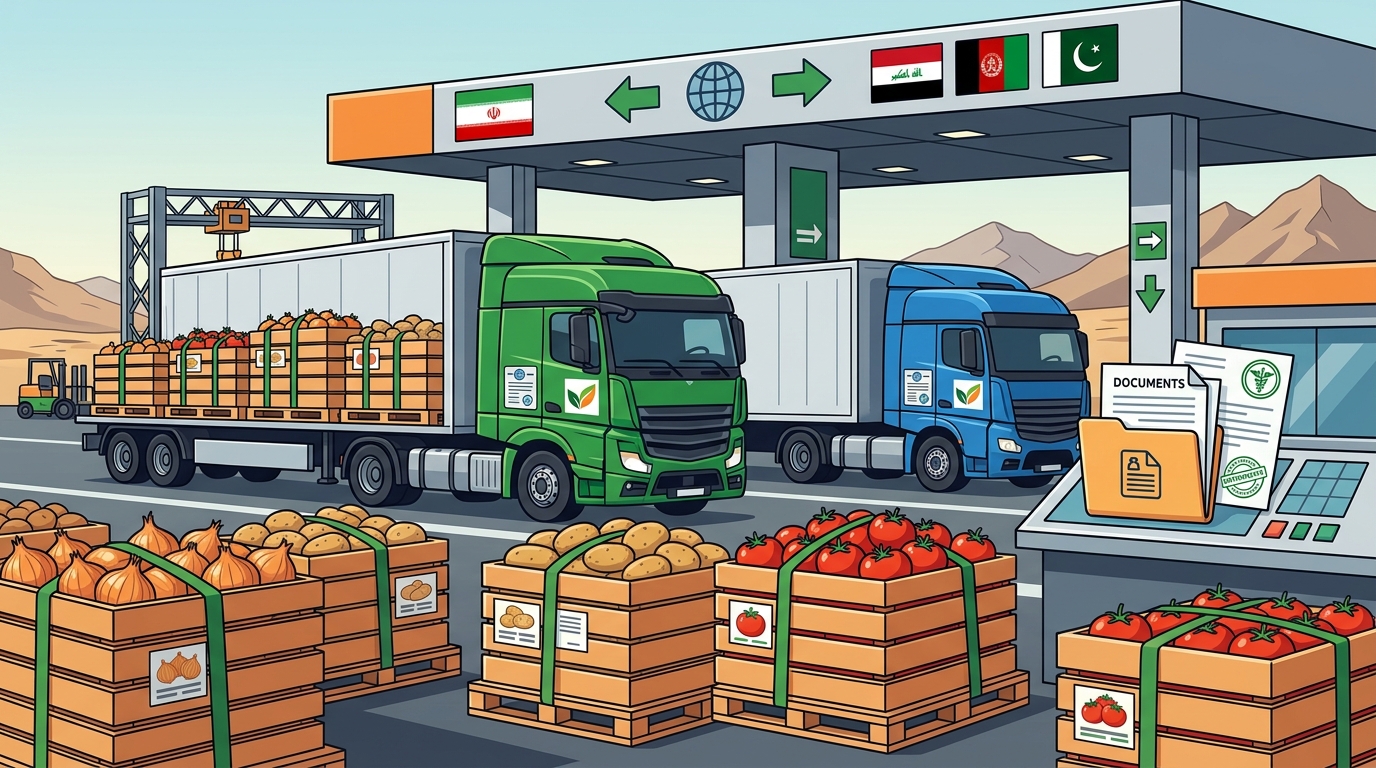 Shipping Onions, Potatoes & Tomatoes from Iran to Iraq, Afgh & P