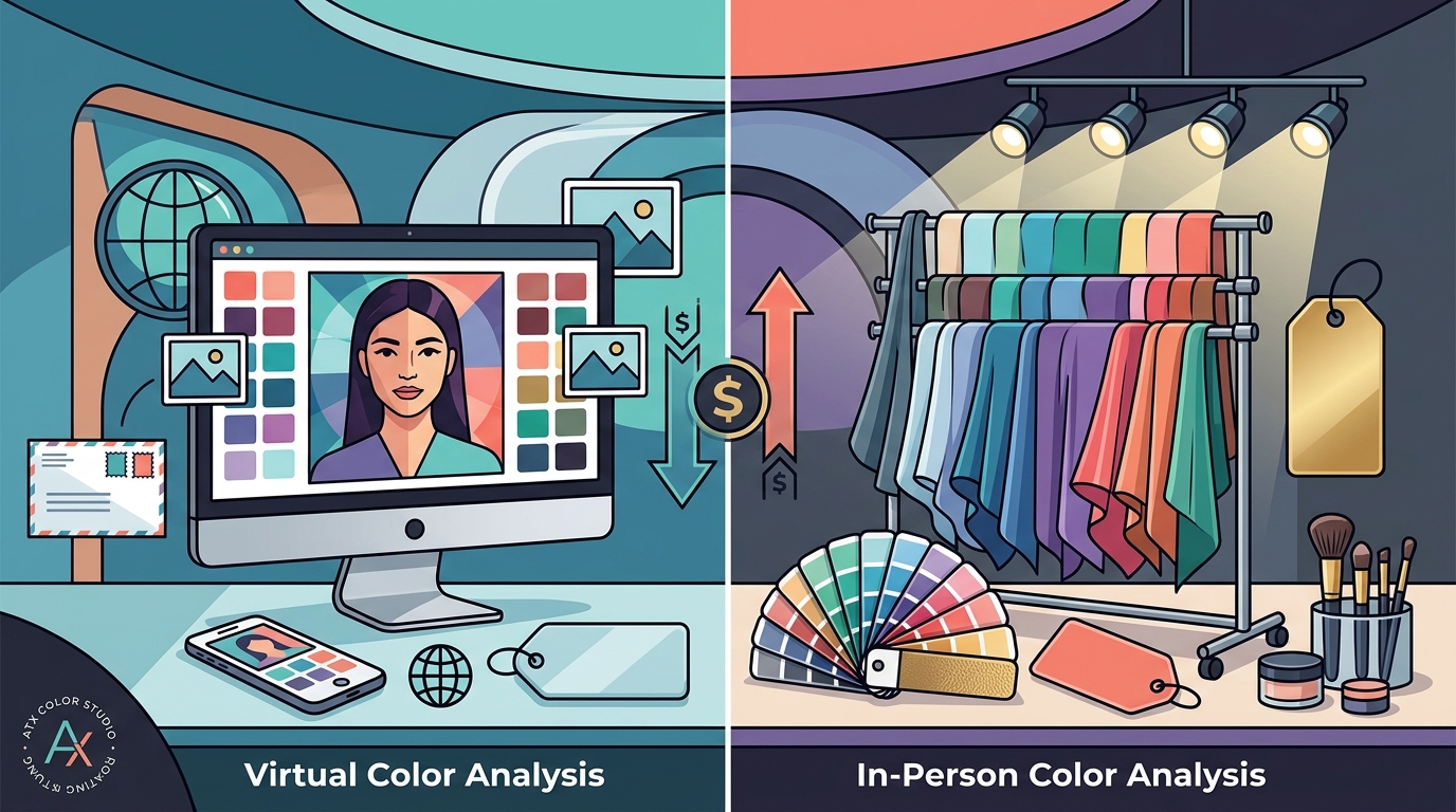 Virtual vs In-Person Color Analysis Pricing Guide 2026