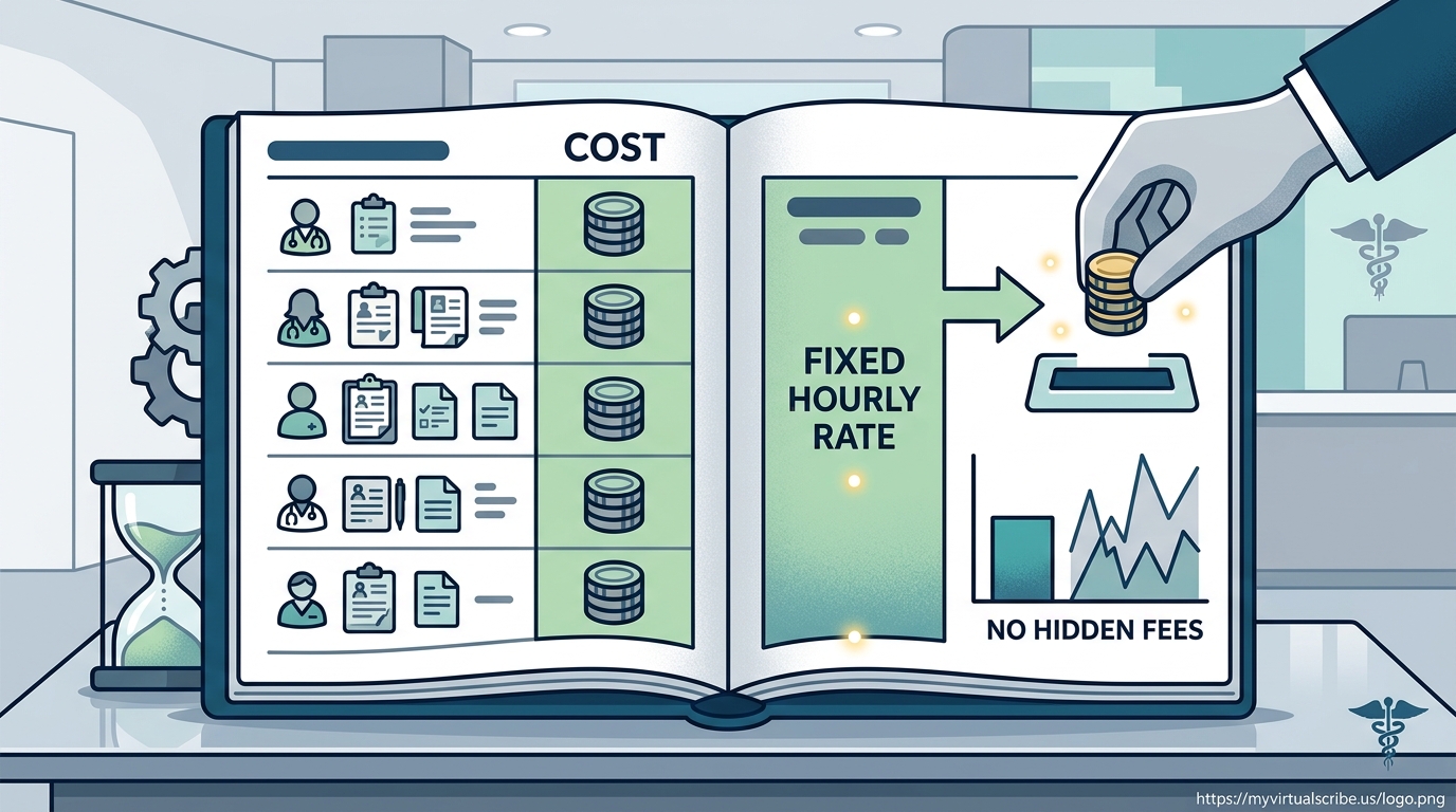 Remote Medical Scribe Pricing: Fixed Hourly Rates Without Hidden
