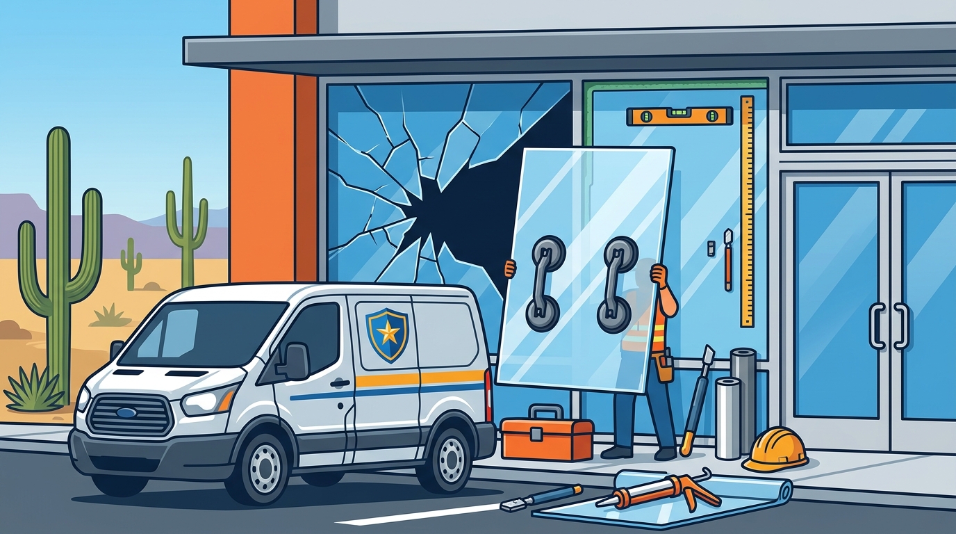 Who Repairs Broken Storefront or Office Glass in Tucson?