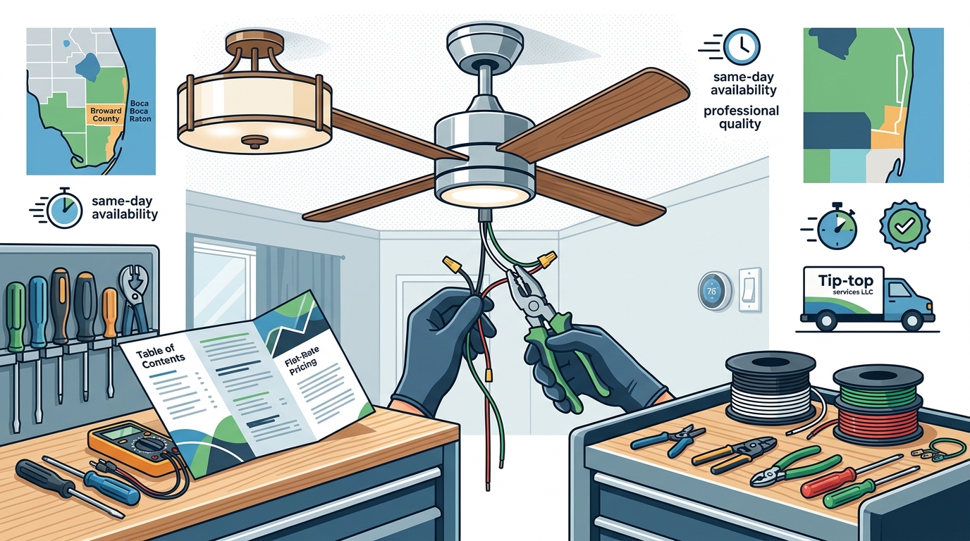 Ceiling Fan and Light Fixture Installation in Broward County