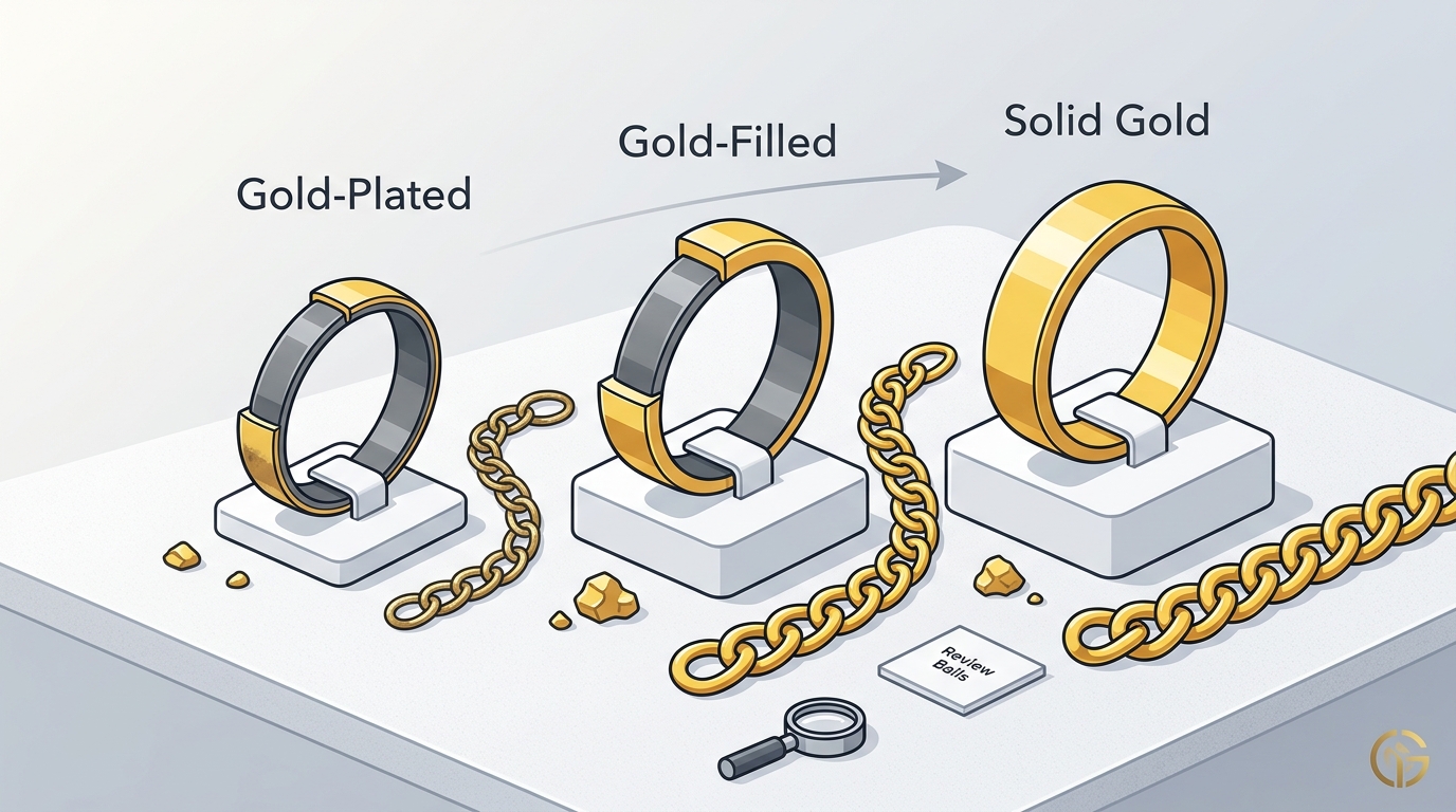 Gold-Filled vs. Plated vs. Solid Gold: Quality Comparison