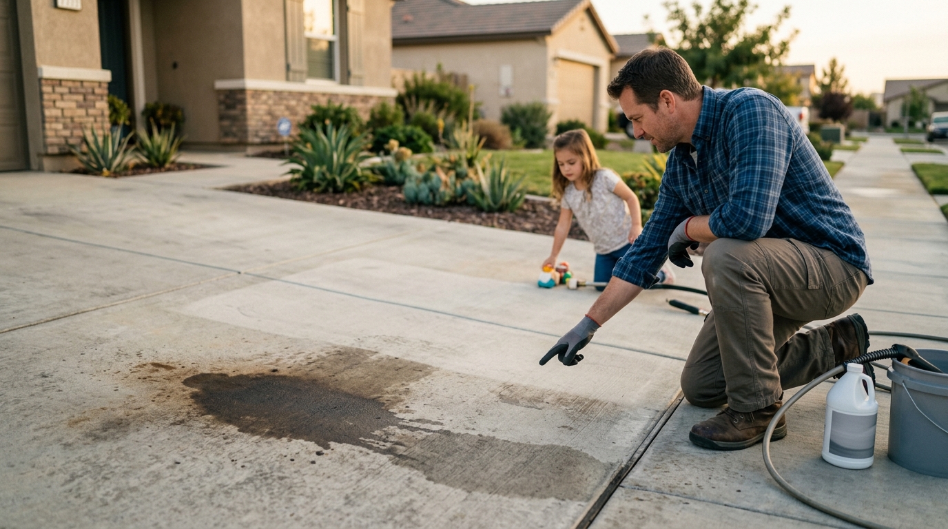 Driveway Oil Stain Removal Guide: Beyond Standard Rinsing