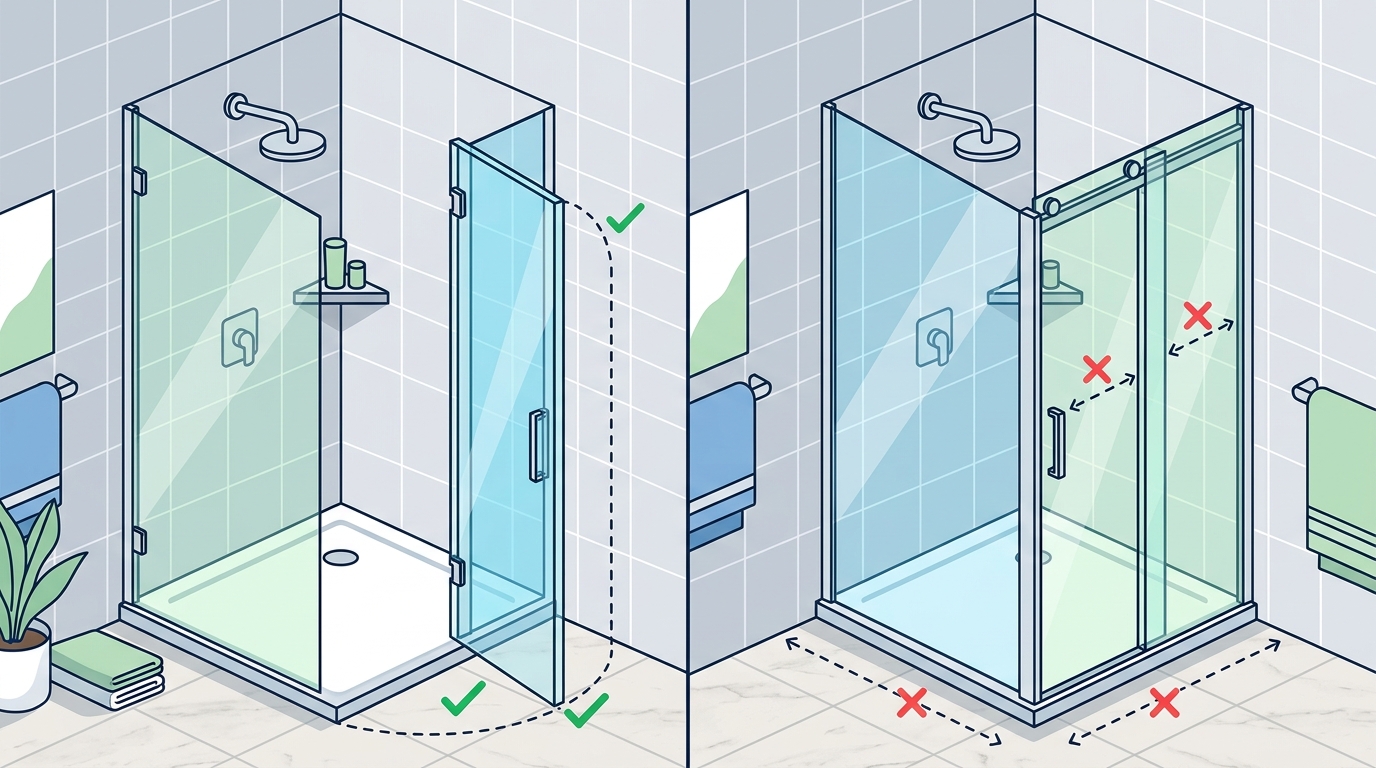 Single Swing vs Double Sliding: Small Bathroom Guide