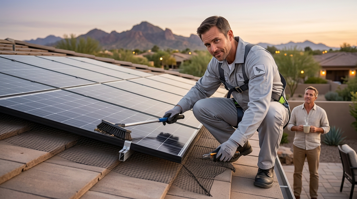 Who Can Remove Pigeons Nesting Under Solar Panels? 2026 Guide
