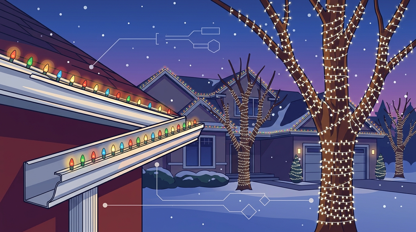 Gutter Lights vs Wrapped Trees: The 2026 Display Strategy Guide