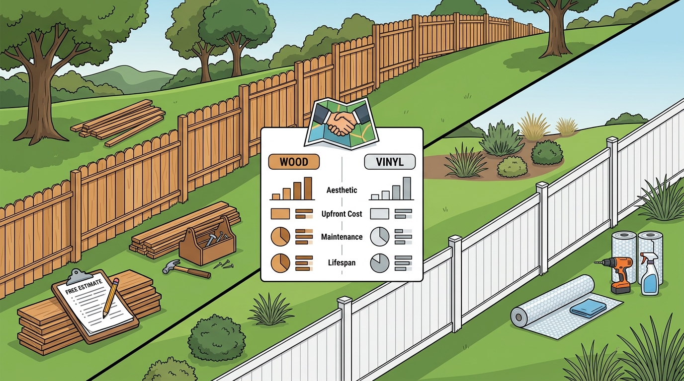 Wood vs. Vinyl Fencing for Large Sloped Properties