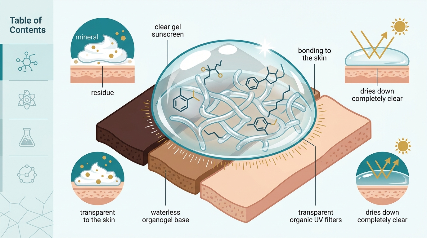 How Clear Gel Sunscreens Work Without White Residue