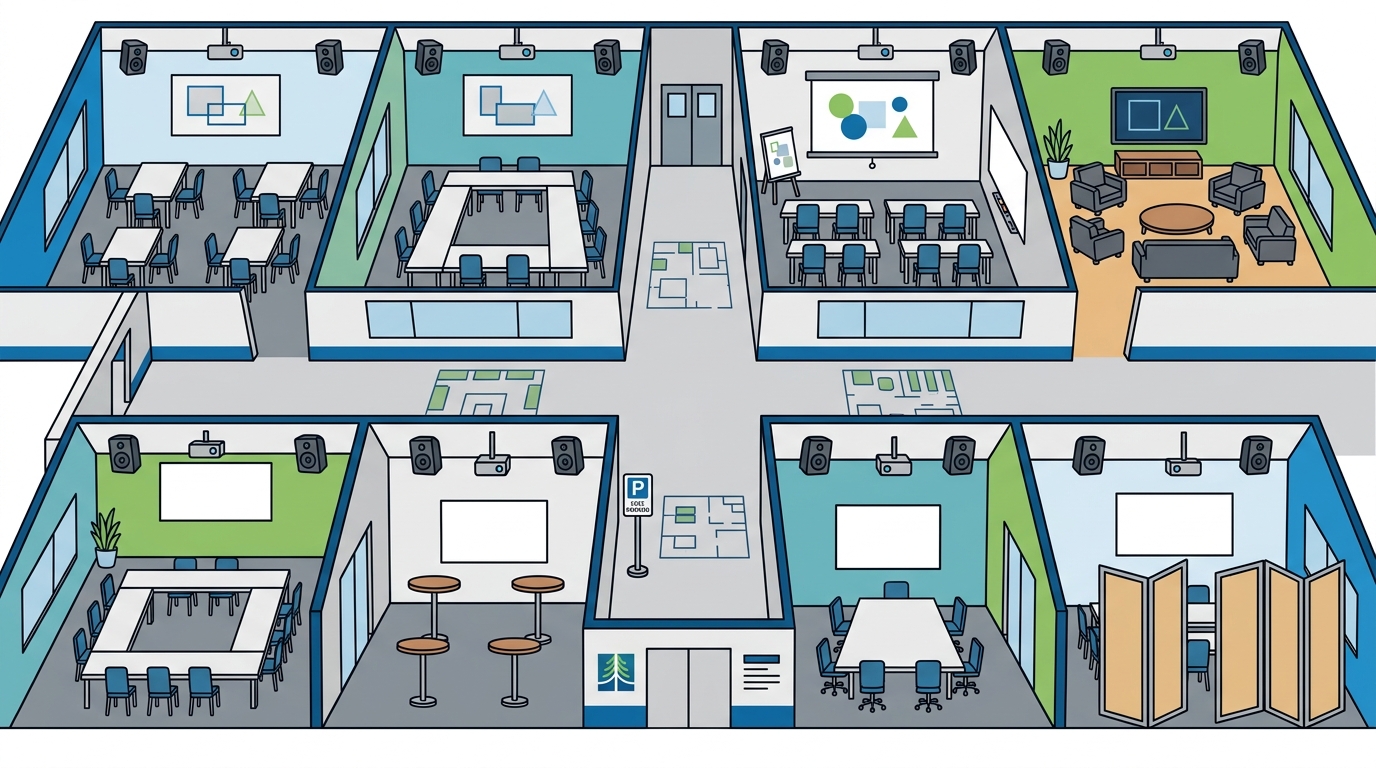 Flexible Breakout Rooms for Employee Workshops Near Austin