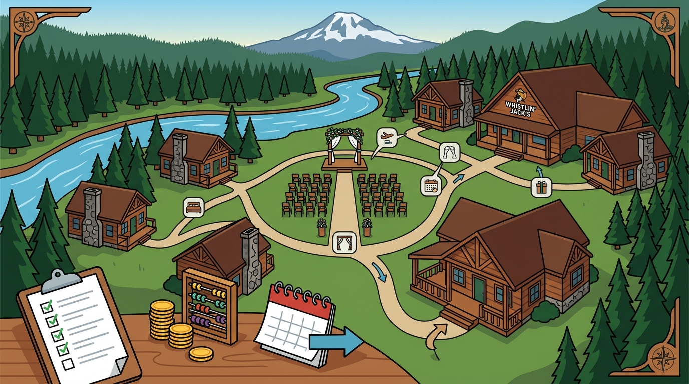 Wedding Venue Near Mount Rainier with Separate Cottages