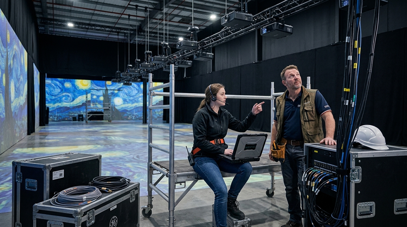 Venue Technical Setup for Immersive Van Gogh Exhibitions