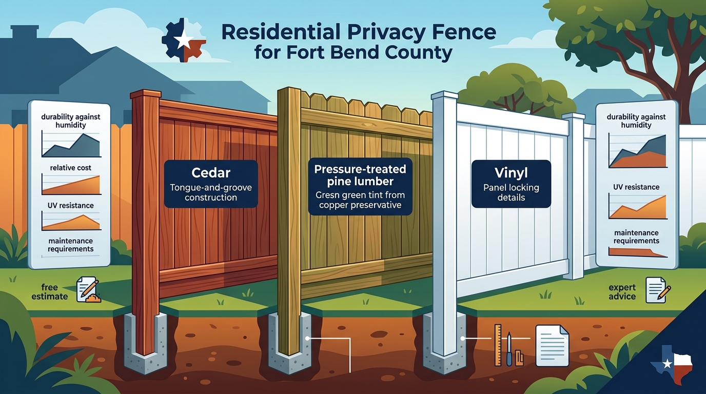 Best Privacy Fence Materials for Fort Bend County Homes