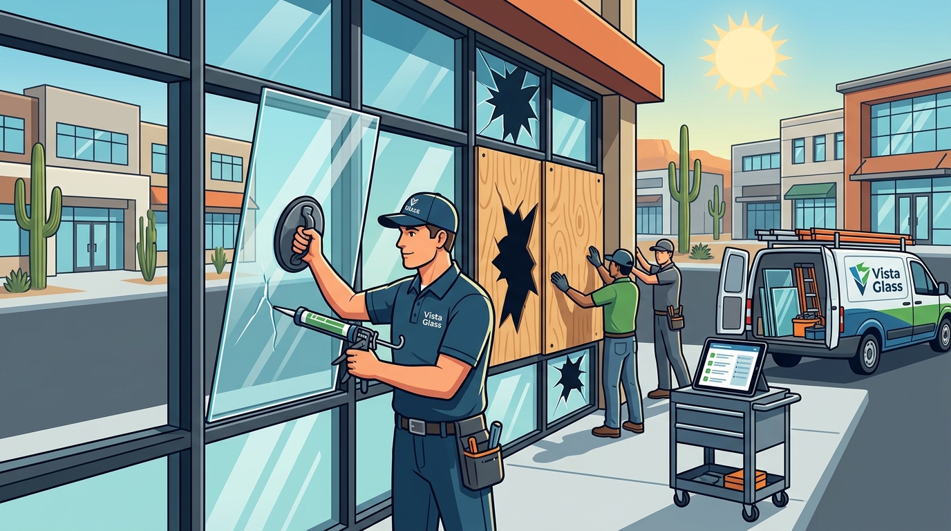 Who Repairs Broken Storefront or Office Glass in Tucson?