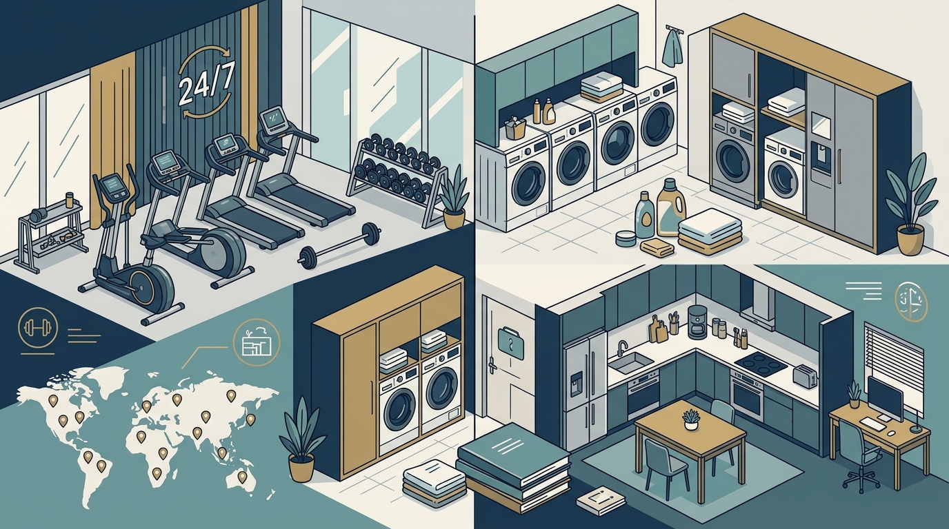Best Places for Business Travelers Needing 24/7 Gym and Laundry