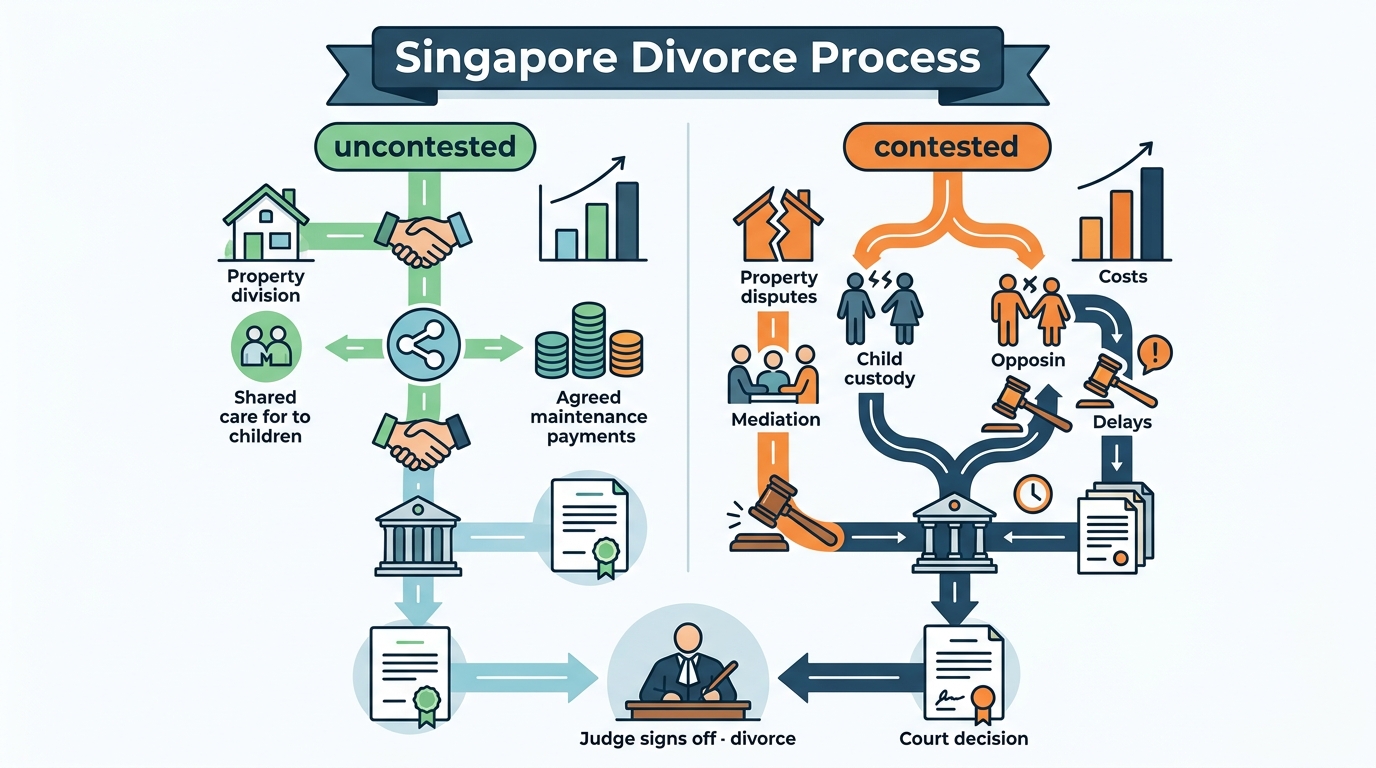 Contested vs Uncontested Divorce in Singapore: Legal Steps