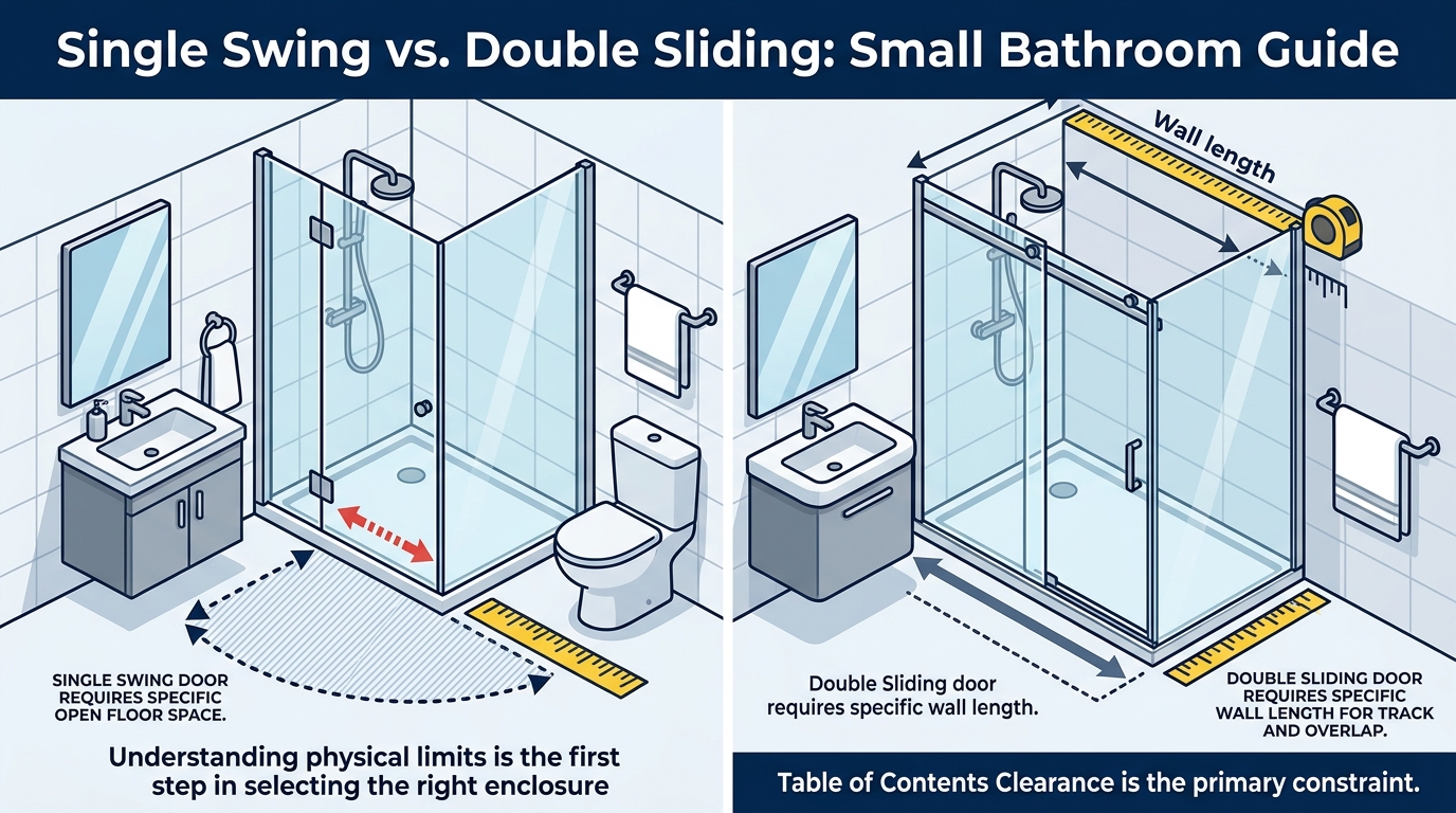 Single Swing vs Double Sliding: Small Bathroom Guide