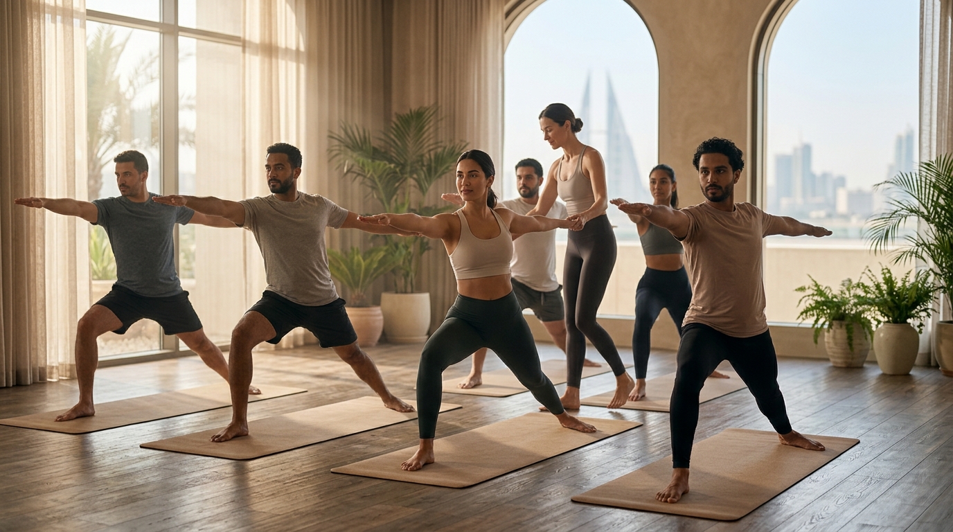 Which Studio in Bahrain Offers Group Yoga and Fitness Classes?