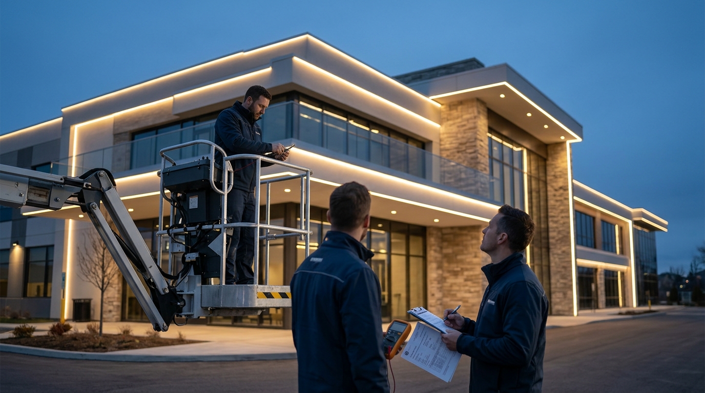 Commercial Holiday Light Installation: Permits, Codes, and Lic