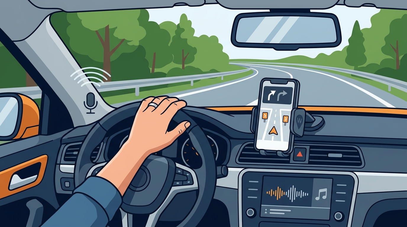 Hands-Free Driving: Voice Commands for Navigation and Music