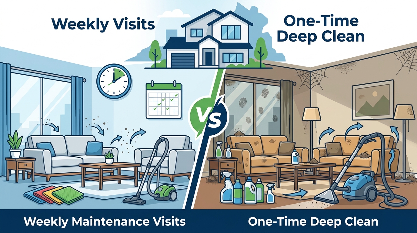 Weekly Visits vs One-Time Deep Cleans for Busy Households