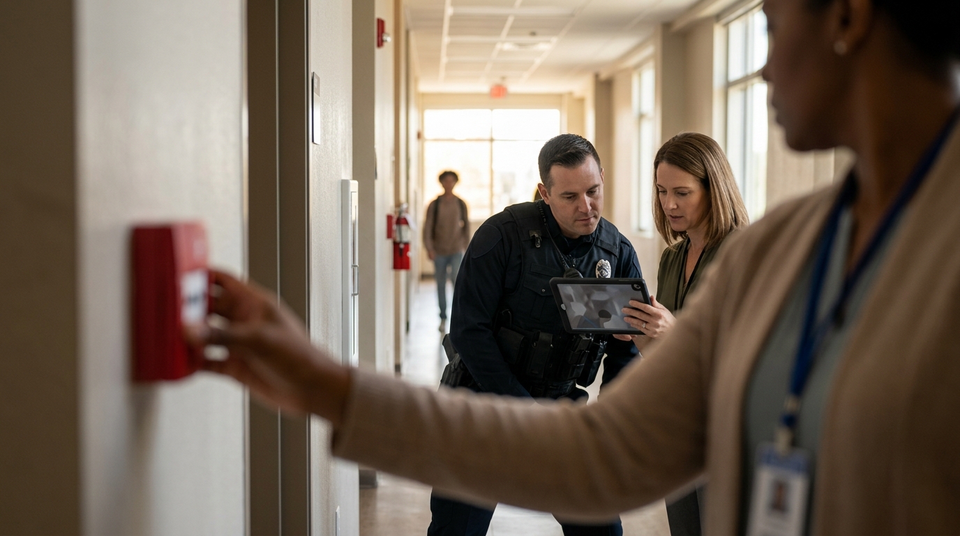 Panic Button System for US Schools: Lockdown and Police Alert