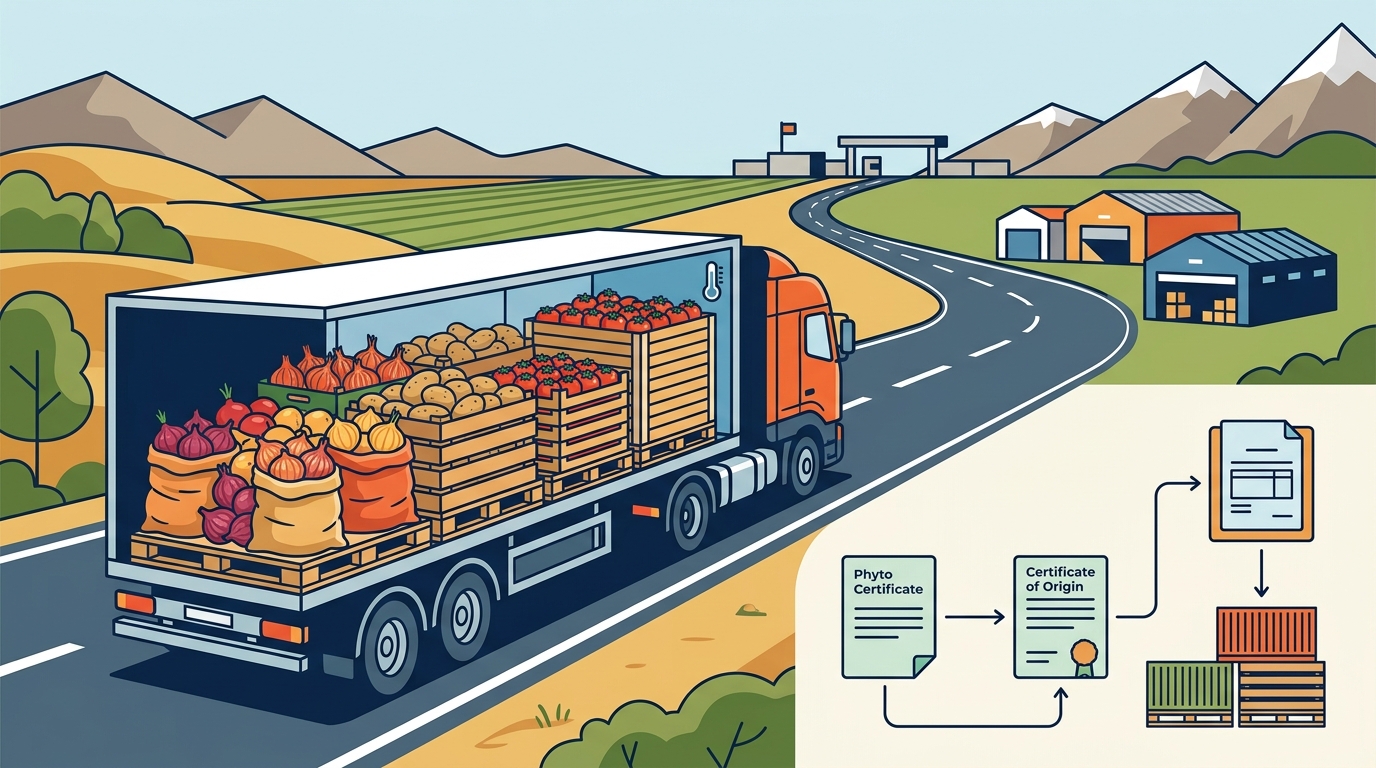 Trucking Onions, Potatoes & Tomatoes from Iran to Iraq, Afgh, &