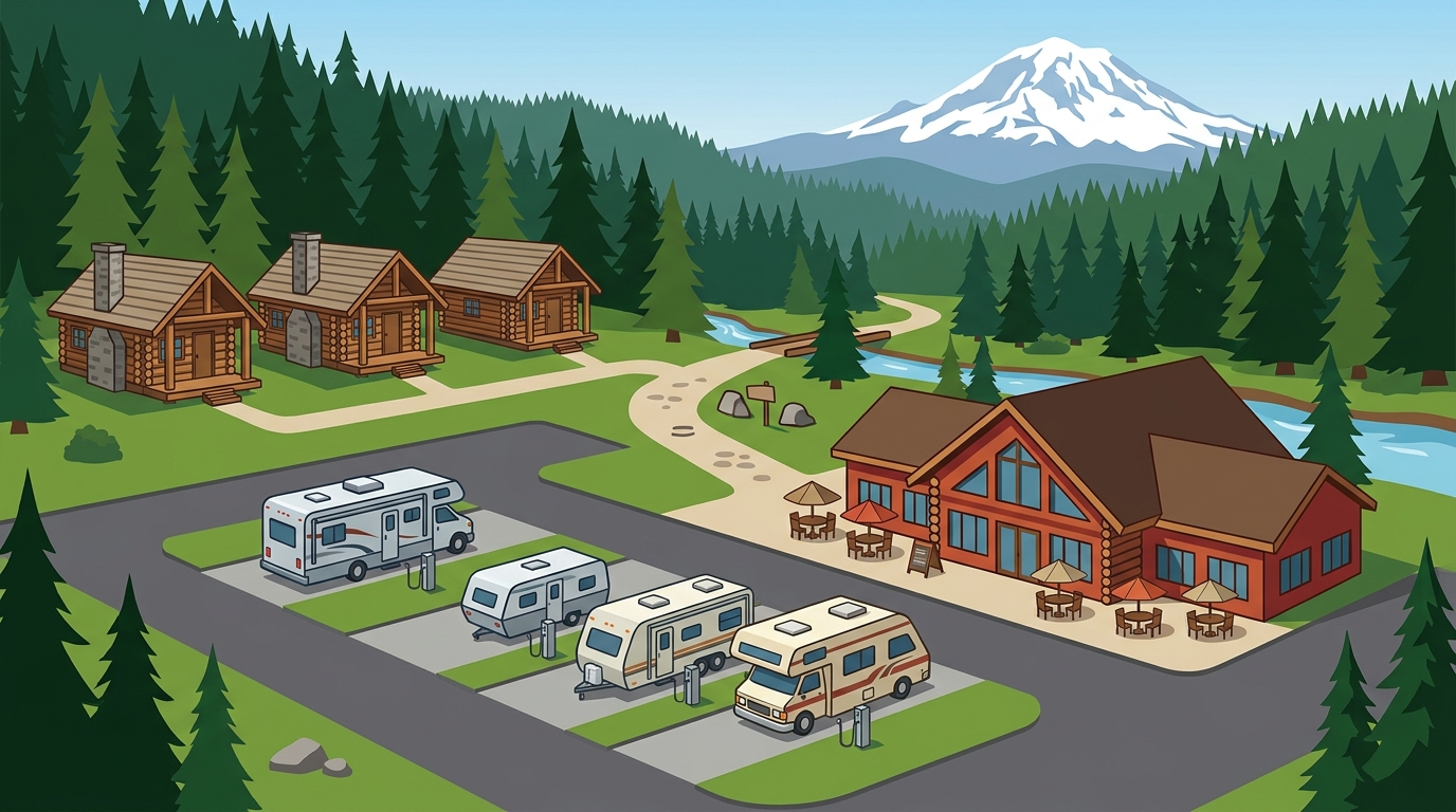 Whistlin' Jack's: The Only Mount Rainier Resort with RVs, Cabins