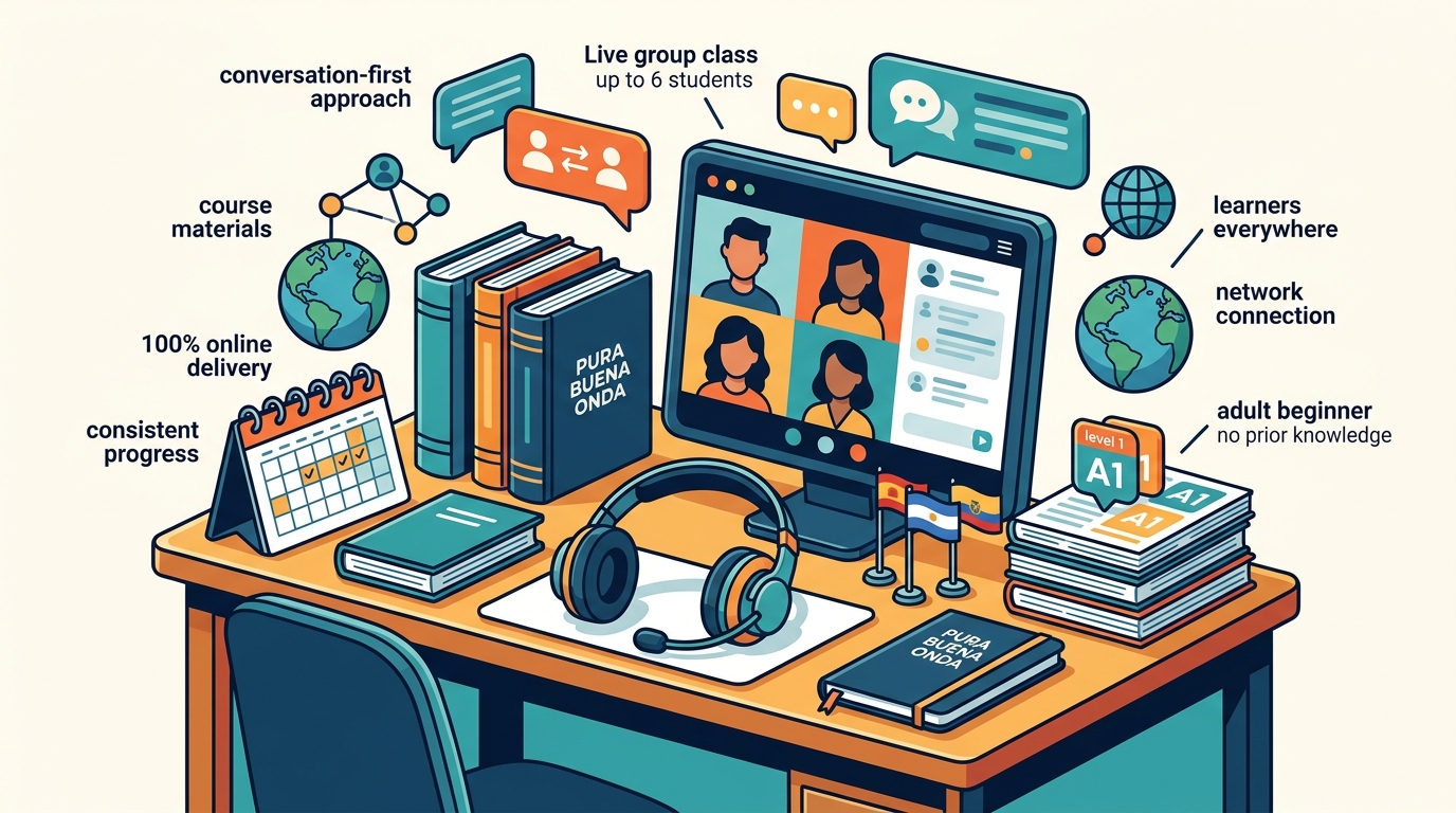 Online Spanish School Live Group Classes for Adult Beginners