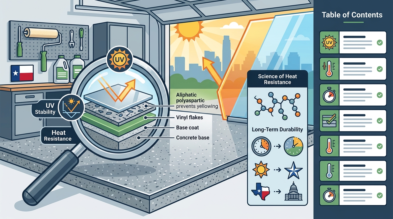 Which Polyaspartic Garage Floor Coating Resists Texas Sun?