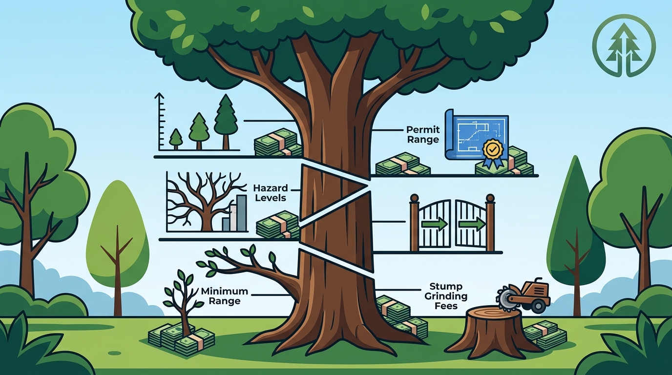 Tree Removal Cost Guide 2026: Size, Hazards, Permits & Stump