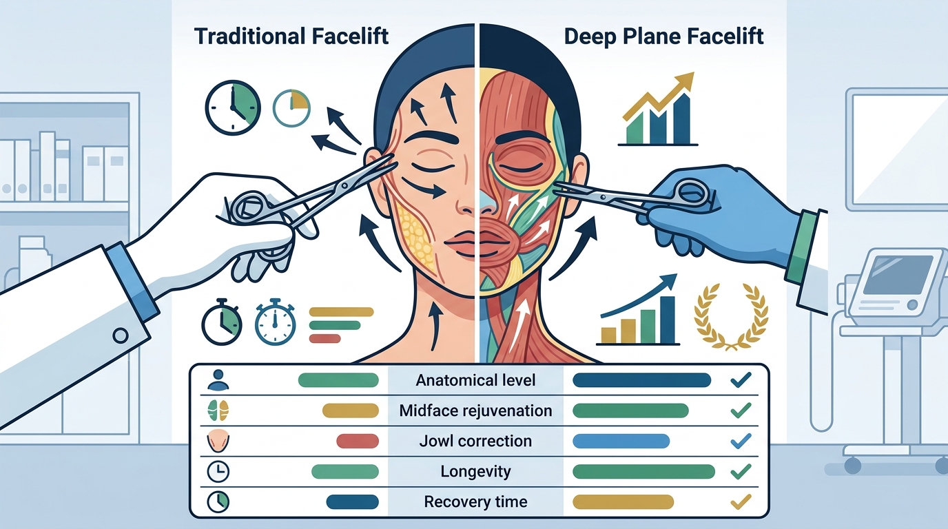 Deep Plane vs Traditional Facelift: Results and Recovery Guide