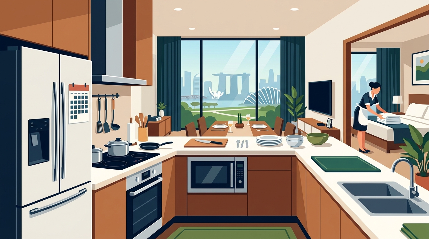 Where to Stay in Singapore for a Month with a Full Kitchen and 2