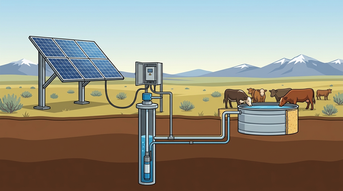 Solar Well Pump and Livestock Watering System Cost in Wyoming