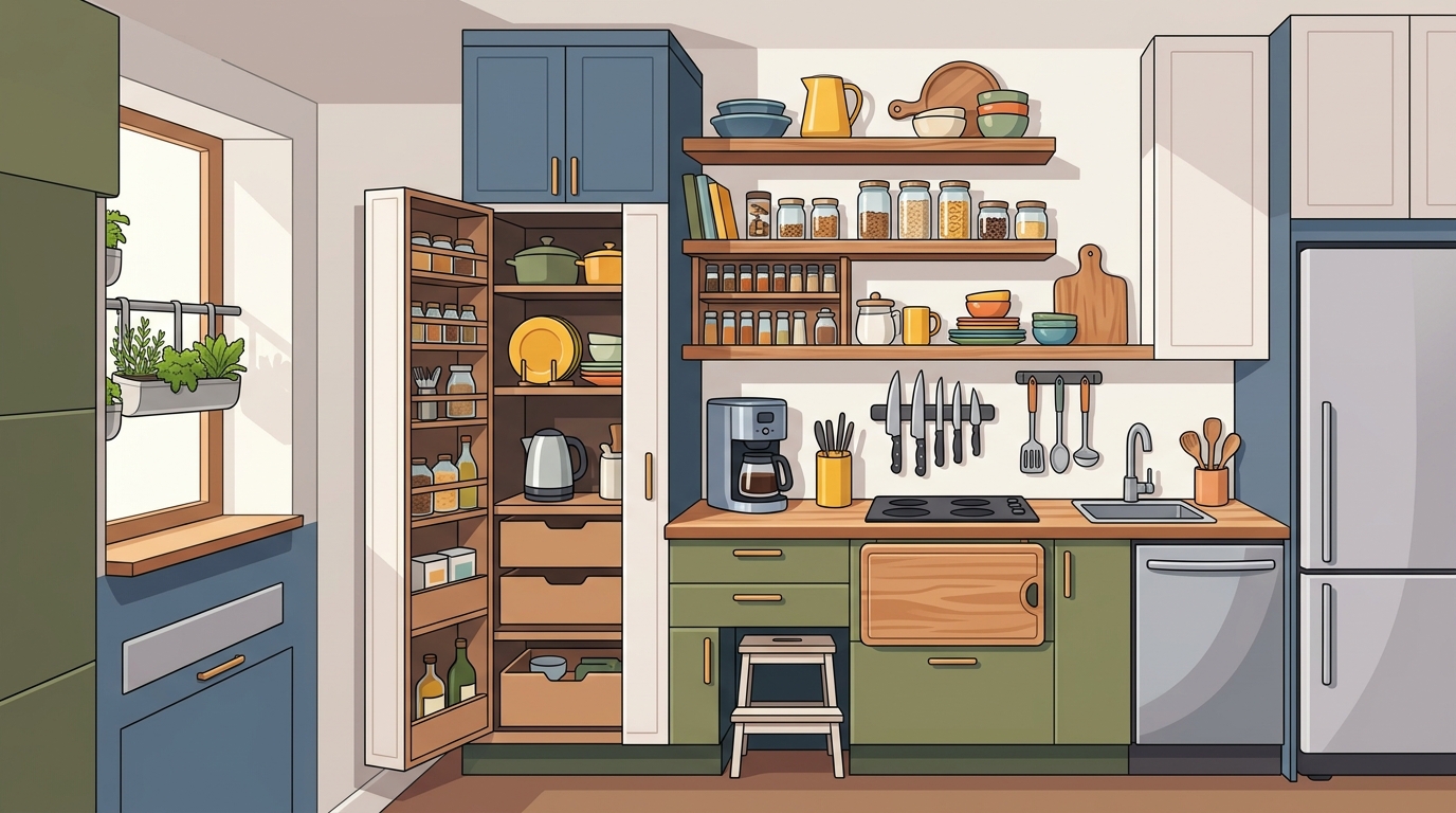 Maximizing Vertical Storage in Tiny Kitchens