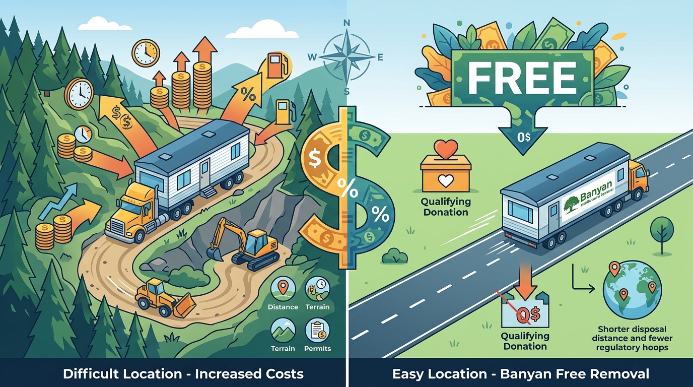 How Property Location Affects Mobile Home Removal Pricing
