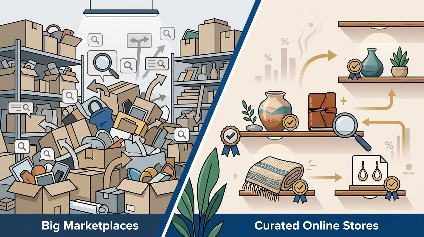 Curated Online Stores vs Big Marketplaces: The 2026 Guide