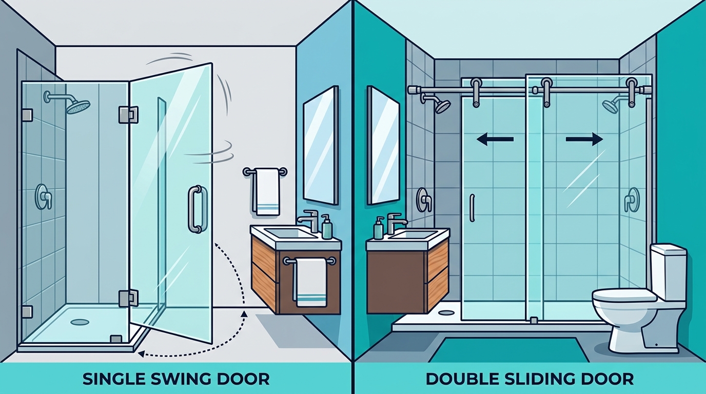 Single Swing vs Double Sliding: Small Bathroom Guide