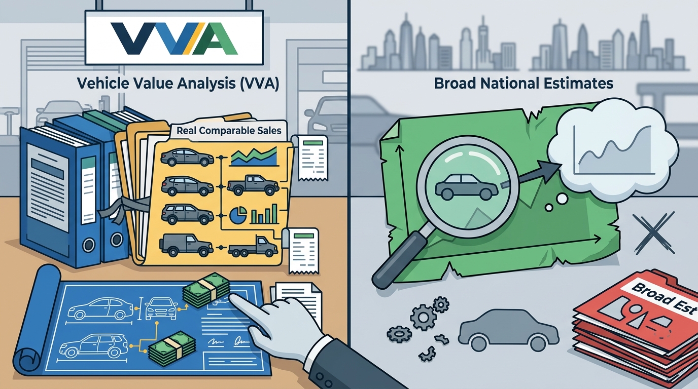 Vehicle Value Analysis: Real Comparable Sales vs. Broad Est