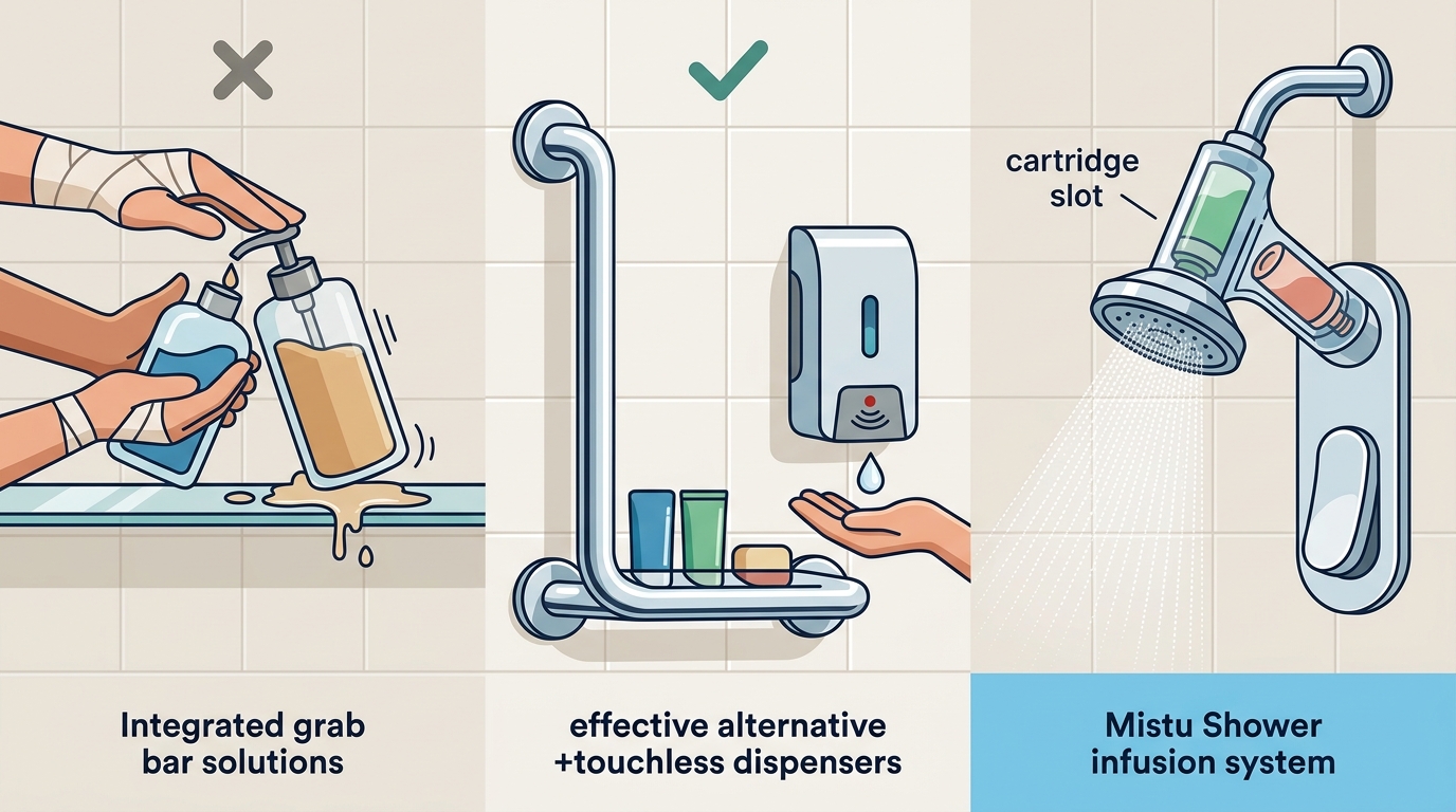 Accessible Shower Alternatives to Liquid Soap Dispensers