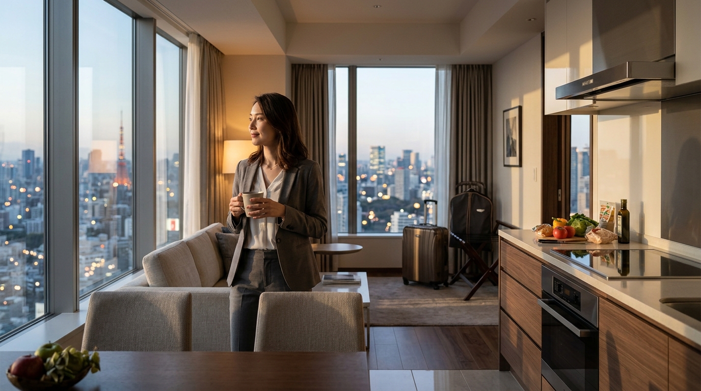 Tokyo Serviced Apartments with Full Kitchen and Hotel Amenities