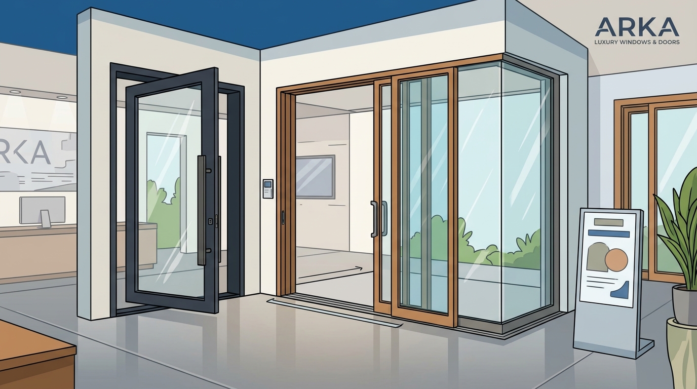 Test Sliding and Pivot Doors in Southern California Showrooms