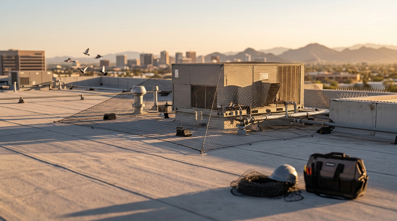 Commercial Roof Bird Control: Netting vs. Spike Strips